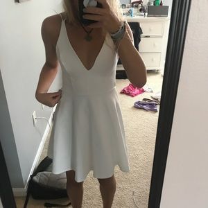 White v cut homecoming dress